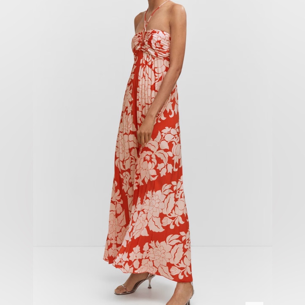 Orange Floral Dress